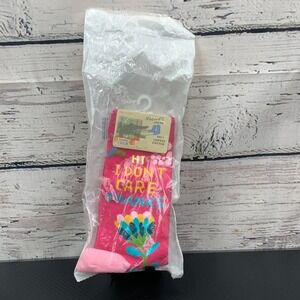 Blue‎ Q Socks Hi I Don't Care Crew Socks Soft Combed Cotton Women's NEW
